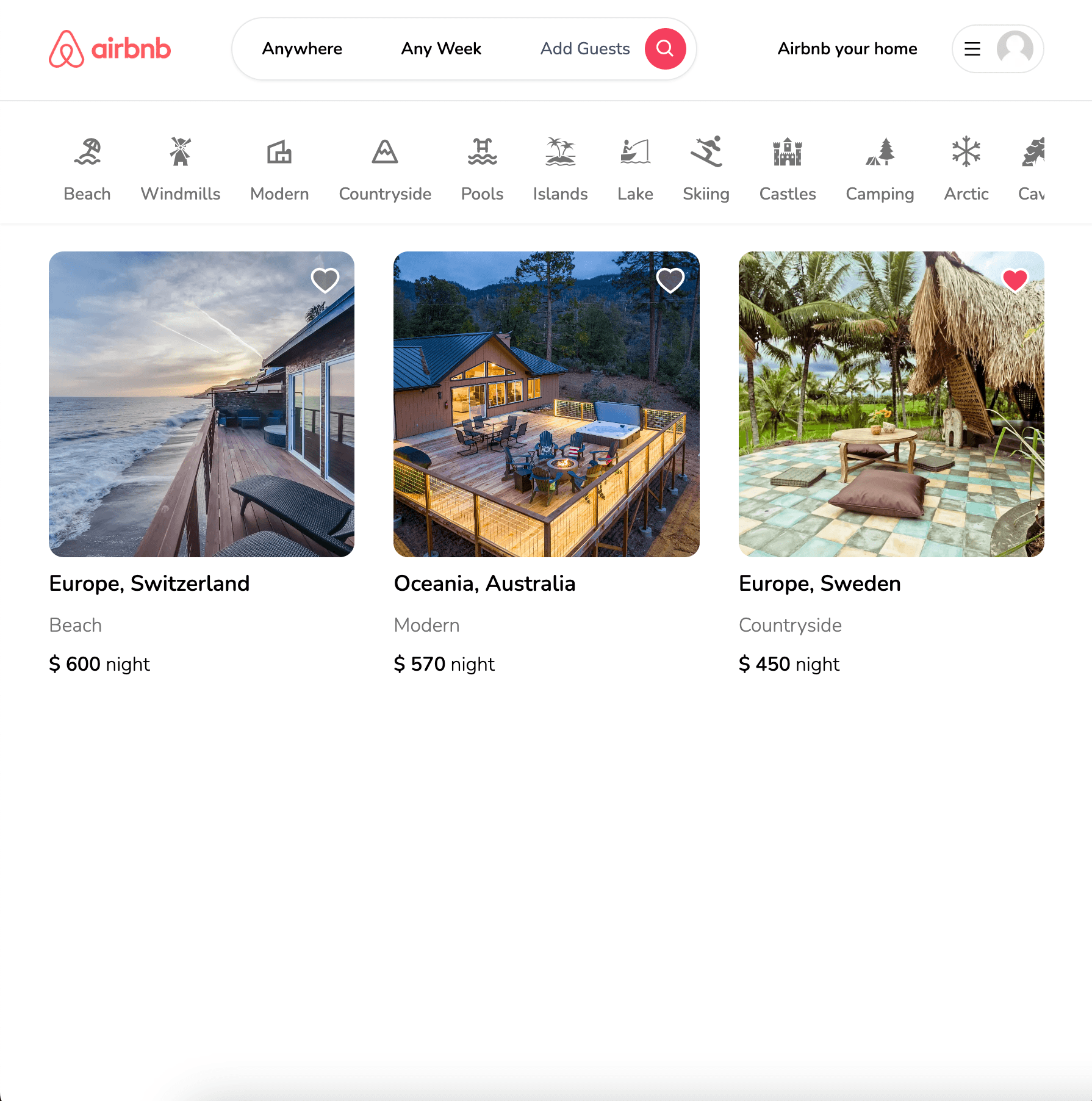 Airbnb Clone — screenshot