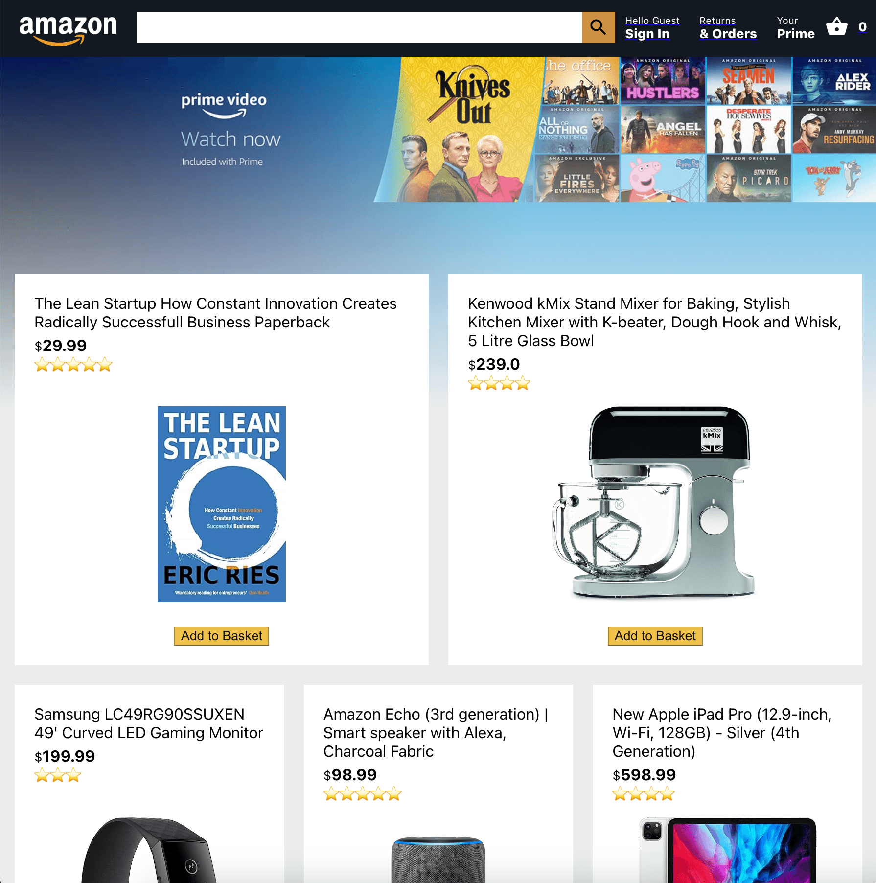 Amazon Clone — screenshot